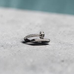Elegant Silver Pavé Crystal Wrap Ring - Women Jewelry